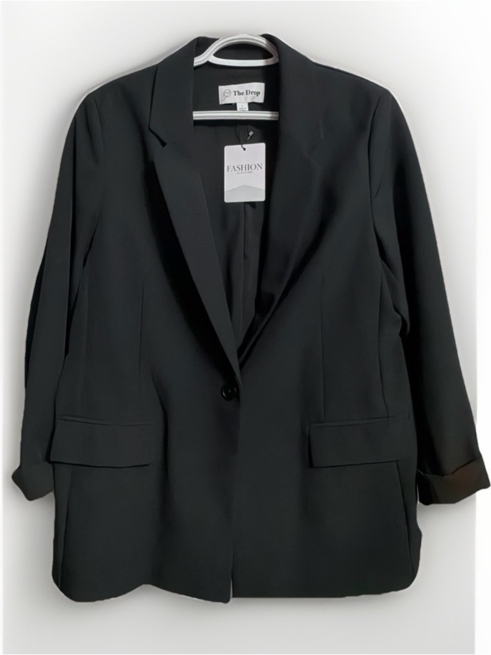 The Drop Black Tailored Blazer Jacket with front pockets – Size Large – NWT
